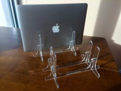 Lazer Kesim Dikey Laptop Standı DXF Dosyası