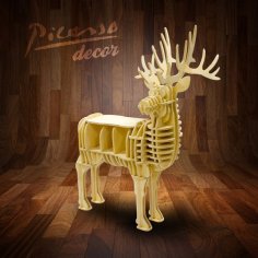 Lazer Kesim Geyik Raf Kitaplık Ücretsiz Vektör