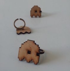 Lazer Kesim Pacman Yüzük DXF Dosyası