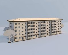 Lazer Kesim Konut Bloğu Model Ücretsiz Vektör