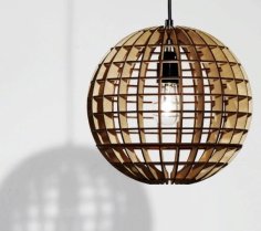 Lazer Kesim Top Ahşap Sarkıt Lamba Ücretsiz Vektör