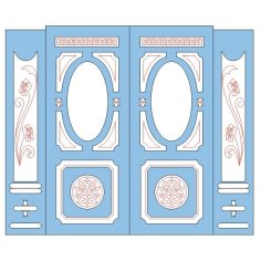 Ev İçin Ahşap Kapı Tasarımı DXF Dosyası