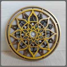 Lazer Kesim Çok Katmanlı Mandala Ücretsiz Vektör