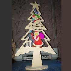 Lazer Kesim Noel Baba Noel Ağacı Süsü Ücretsiz Vektör