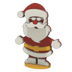 Lazer Kesim Noel Baba 3D Model Ücretsiz Vektör