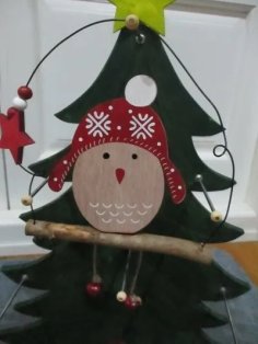 Lazer Kesim Kuş Noel Süsü Kış Dekorasyonu Ücretsiz Vektör