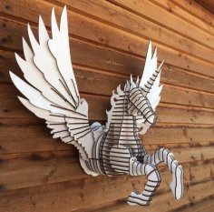 Lazer Kesim Unicorn Duvar Dekoru Ücretsiz Vektör