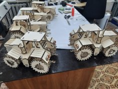 Lazer Kesim Ahşap Traktör 3D Model Ücretsiz Vektör