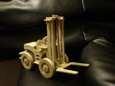 Lazer Kesim Forklift Kamyon 3D Ahşap Puzzle Ücretsiz Vektör
