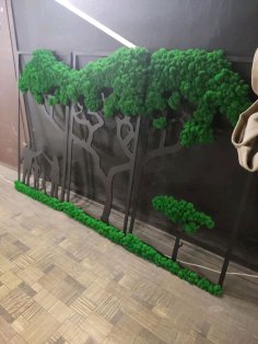 Lazer Kesim Yosun Duvar Dekoru Ücretsiz Vektör