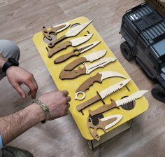 Lazer Kesim Ahşap Bıçaklar Ücretsiz Vektör