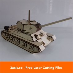 Lazer Kesim Ağır Tank Ahşap Model Ücretsiz Vektör