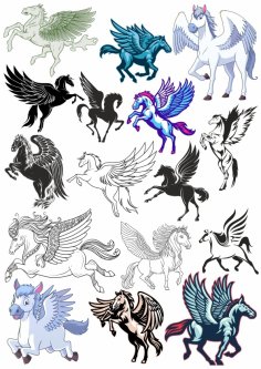 Pegasus Vektörel Çizim Ücretsiz Vektör