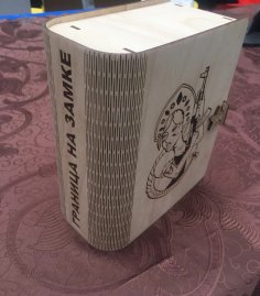 Lazer Kesim Kitap Şeklinde Ahşap Kutu Ücretsiz Vektör