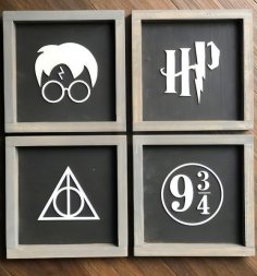 Lazer Kesim Harry Potter Duvar Sanatı Ücretsiz Vektör