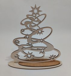 Lazer Kesim Ahşap Noel Ağacı Ücretsiz Vektör