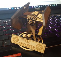 Lazer Kesim Yıldız Savaşları TIE Advanced Ücretsiz Vektör