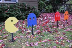 Lazer Kesim Pacman Bahçe Dekorasyonu SVG Dosyası