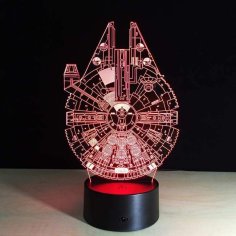 Lazer Kesim Milenyum Şahini 3D İlizyon Lamba Ücretsiz Vektör