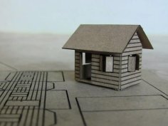 Lazer Kesim Karton Küçük Ev SVG Dosyası