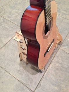 Lazer Kesim 3/4 Boy Akustik Gitar İçin Gitar Sehpası DXF Dosyası