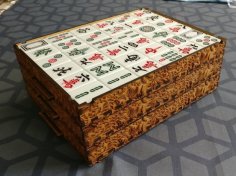 Lazer Kesim Mahjong Kutusu Süslenmiş Versiyon SVG Dosyası
