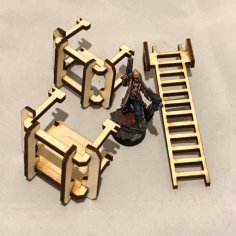 Lazer Kesim Merdivenli Köprü 3mm SVG Dosyası