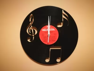 Orologio Vinile Note Musica dxf dosyası DXF çizimi