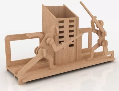 Eskrim Kılıcı Kalemlik 3mm CNC 3D Puzzle Ücretsiz Vektör CDR çizimi
