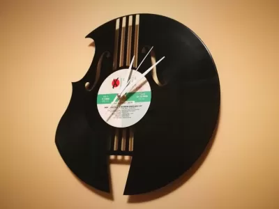 Orologio Vinile Violino dxf dosyası DXF çizimi