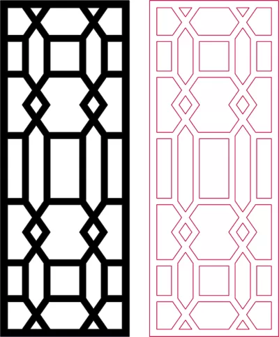 Dekoratif Oda Bölücü Dxf Desen Tasarımı DXF Dosyası DXF çizimi