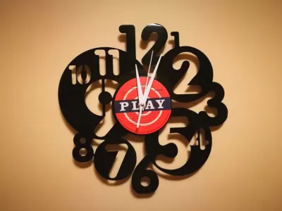 Orologio Vinile Cerchi Numeri Clock dxf dosyası DXF çizimi