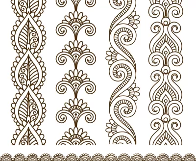 Dövme için Mehndi tarzı süs çiçeği Ücretsiz Vektör CDR çizimi