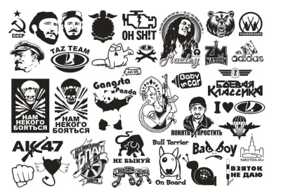 Vektör Klipart Araba Stickerları Ücretsiz Vektör CDR çizimi