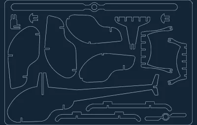 Helikopter dxf dosyası DXF çizimi