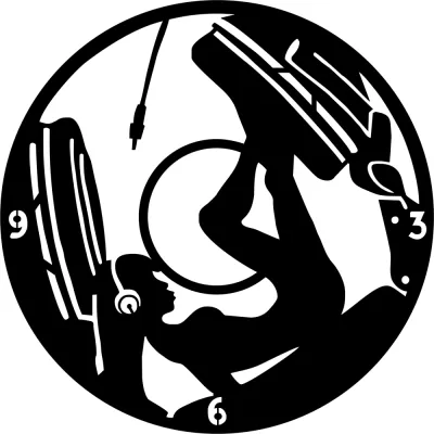Kız DJ Müzik Kulaklıkları Saat Vinil Plak Ücretsiz Vektör CDR çizimi