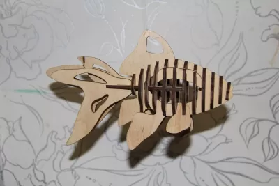 Balık 3D Puzzle Lazer Kesim Desen Ücretsiz Vektör CDR çizimi