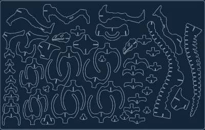 Dinozor DXF Dosyası DXF çizimi