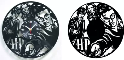 HARRY POTTER Vinil Plak Saat DXF Dosyası DXF çizimi