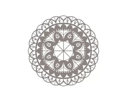 Mandala Vektörü Mandala Çiçekli Mandala Çiçek Vektörü DXF Dosyası DXF çizimi