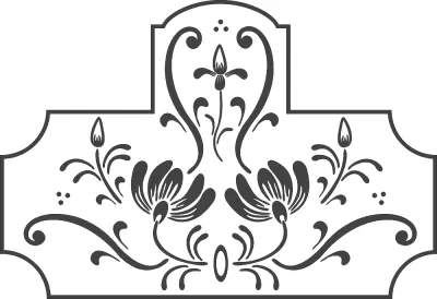 Burgaç Çiçek Desen DXF Dosyası DXF çizimi