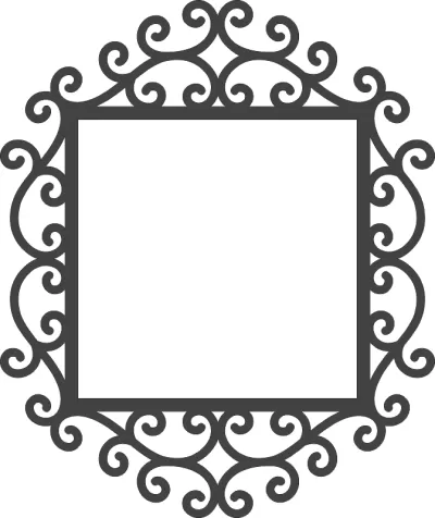 Kıvrımlı Ayna Çerçevesi DXF Dosyası DXF çizimi