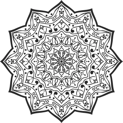Lüks Mandala Tasarımı Ücretsiz Vektör CDR çizimi