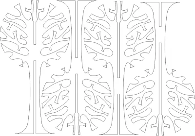 Art Deco Ağaç Duvarı lovi3 DXF Dosyası DXF çizimi
