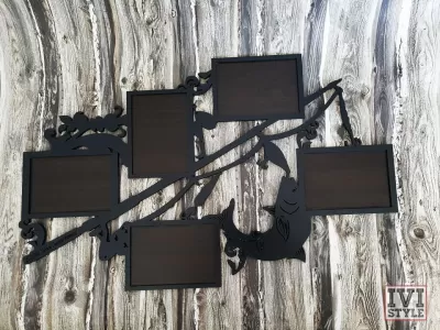 Balıkçı Fotoğraf Çerçevesi DXF Dosyası DXF çizimi