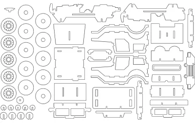 Jeep dxf dosyası DXF çizimi