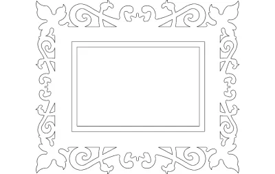 Çalışılmış Quadro (Çerçeve) dxf dosyası DXF çizimi