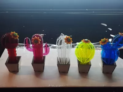 Mini Kaktüsler 3d Ücretsiz Vektör CDR çizimi