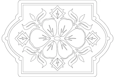 Çiçek Desenli dxf dosyası DXF çizimi