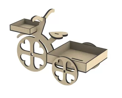Bisiklet 3D puzzle DXF Dosyası DXF çizimi
